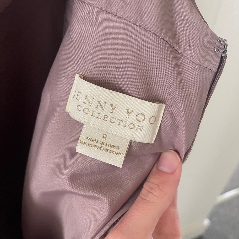 Jenny Yoo Elegant fig Spaghetti Strap Capri Dress size 8 bridesmaid full length - Picture 10 of 16
